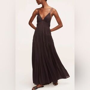 Rebecca Taylor Ruched Mesh Maxi Dress